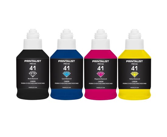 Чернила Printalist Canon GI-41 для G2420/3420 4х190г BP/C/M/Y SET Pigm/Water. (PL41SET4), изображение 2 Чернила Printalist Canon GI-41 для G2420/3420 4х190г BP/C/M/Y SET Pigm/Water. (PL41SET4), изображение 2
