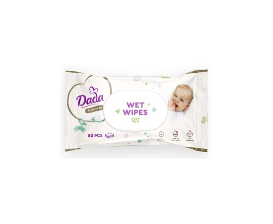 Дитячі вологі серветки Dada Elite Care з перших днів життя, з клапаном, 80 шт (4823071659733)