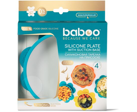 Тарелка детская Baboo с противоскользящим основанием, 6+ мес (бирюза) (9-024), изображение 5 Тарелка детская Baboo с противоскользящим основанием, 6+ мес (бирюза) (9-024), изображение 5
