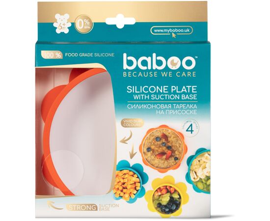 Тарелка детская Baboo с противоскользящим основанием, 6+ мес (оранжевая) (9-023), изображение 5 Тарелка детская Baboo с противоскользящим основанием, 6+ мес (оранжевая) (9-023), изображение 5