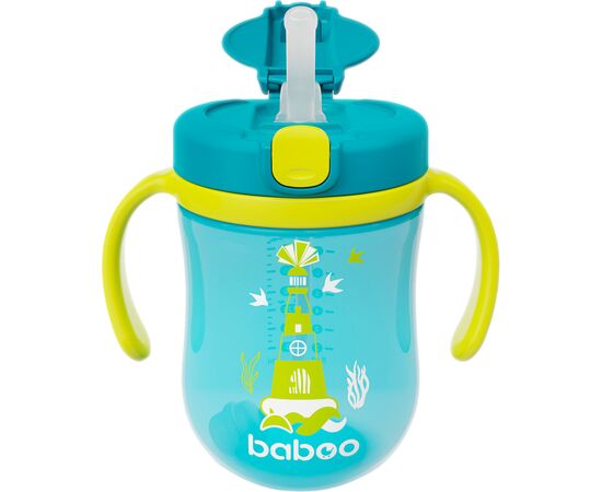 Поильник-непроливайка Baboo Marine с гравитационным шариком, 300 мл, 9+ мес, зеленая (8-133)