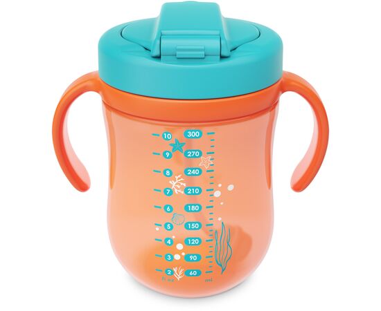 Поильник-непроливайка Baboo Sea Life с гравитационным шариком, 300 мл, 9+ мес, оранжевая (8-132), изображение 2 Поильник-непроливайка Baboo Sea Life с гравитационным шариком, 300 мл, 9+ мес, оранжевая (8-132), изображение 2