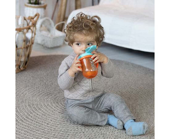 Поильник-непроливайка Baboo Sea Life с гравитационным шариком, 300 мл, 9+ мес, оранжевая (8-132), изображение 5 Поильник-непроливайка Baboo Sea Life с гравитационным шариком, 300 мл, 9+ мес, оранжевая (8-132), изображение 5