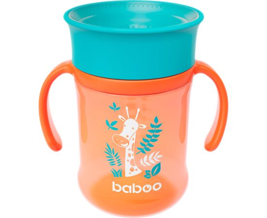 Поїльник-непроливайка Baboo 360°, 300 мл, 6+ міс (Safari / помаранчева) (8-134)