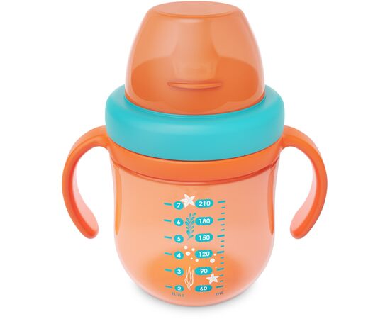 Поильник-непроливайка Baboo с силиконовым носиком, 200 мл, 6+ мес (Sea Life / оранжевая) (8-130), изображение 3 Поильник-непроливайка Baboo с силиконовым носиком, 200 мл, 6+ мес (Sea Life / оранжевая) (8-130), изображение 3