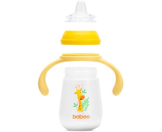 Поильник-непроливайка Baboo с силиконовым носиком, 260 мл, 6+ мес (Safari/желтая) (8-120), изображение 4 Поильник-непроливайка Baboo с силиконовым носиком, 260 мл, 6+ мес (Safari/желтая) (8-120), изображение 4