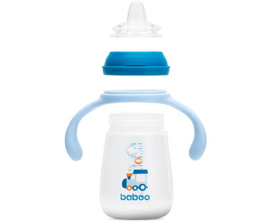 Поильник-непроливайка Baboo с силиконовым носиком, 260 мл, 6+ мес (Transporti / голубая) (8-121), изображение 4 Поильник-непроливайка Baboo с силиконовым носиком, 260 мл, 6+ мес (Transporti / голубая) (8-121), изображение 4