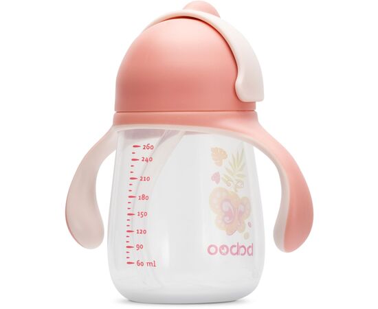 Поильник-непроливайка Baboo с силиконовой соломинкой, 260 мл, 9+ (Butterfly/розовая) (8-123), изображение 2