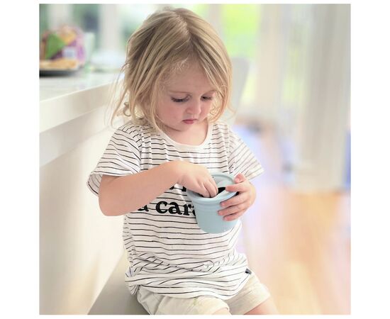 Поильник-непроливайка MinikOiOi Sip+Snack (Aqua Green/Powder Grey) (101100107), изображение 3