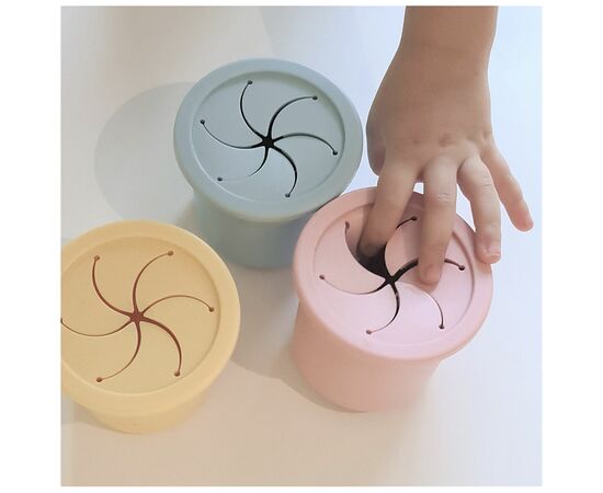 Поильник-непроливайка MinikOiOi Sip+Snack (Aqua Green/Powder Grey) (101100107), изображение 5