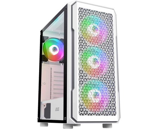 Корпус 2E Gaming Hexagon G338W, без БЖ, 2xUSB 3.0, 1xUSB Type-C, 1x120mm, 3x120mm ARGB, TG Side Panel, AT (2E-G338W)
