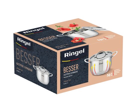 Кастрюля Ringel Besser з кришкою 1,6 л (RG-2021-16), изображение 7 Кастрюля Ringel Besser з кришкою 1,6 л (RG-2021-16), изображение 7