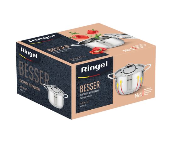 Кастрюля Ringel Besser з кришкою 4,2 л (RG-2021-22), изображение 7 Кастрюля Ringel Besser з кришкою 4,2 л (RG-2021-22), изображение 7