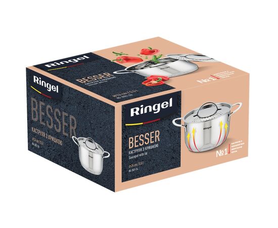 Кастрюля Ringel Besser з кришкою 5,5 л (RG-2021-24), изображение 8 Кастрюля Ringel Besser з кришкою 5,5 л (RG-2021-24), изображение 8