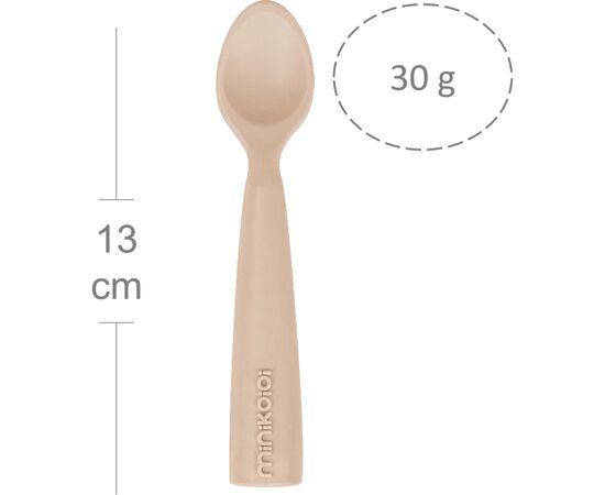 Набор детской посуды MinikOiOi Scooper - Bubble Beige силиконовая ложка (101140008), изображение 2 Набор детской посуды MinikOiOi Scooper - Bubble Beige силиконовая ложка (101140008), изображение 2