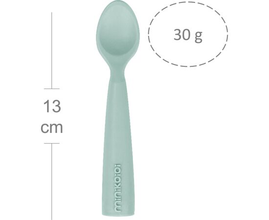 Набор детской посуды MinikOiOi Scooper - River Green силиконовая ложка (101140007), изображение 2 Набор детской посуды MinikOiOi Scooper - River Green силиконовая ложка (101140007), изображение 2