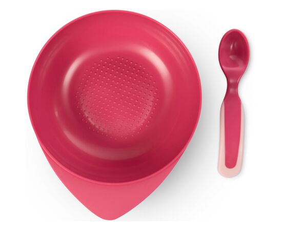 Тарелка детская Baboo с крышкой и ложечкой, от 6 месяцев (розовая) (9-027), изображение 3 Тарелка детская Baboo с крышкой и ложечкой, от 6 месяцев (розовая) (9-027), изображение 3