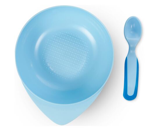 Тарелка детская Baboo с крышкой и ложечкой, от 6 месяцев (синяя) (9-029), изображение 3