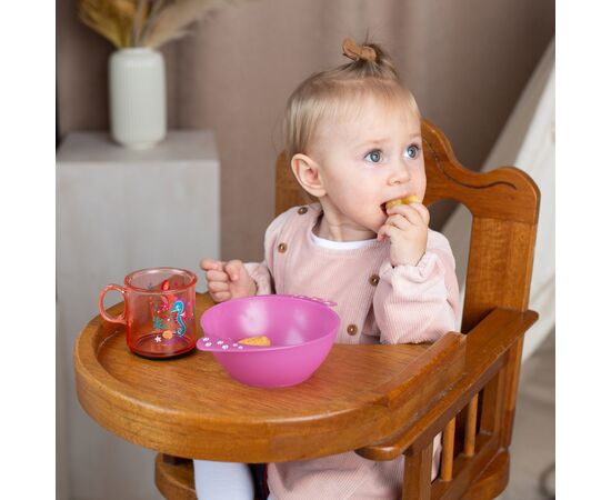 Тарілка дитяча Baboo Safari з ручками від 6 місяців рожева (9-030), зображення 3