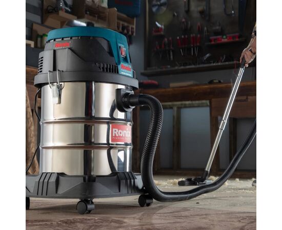 Пылесос строительный Ronix 30л, 1400Вт (1231), изображение 10 Пылесос строительный Ronix 30л, 1400Вт (1231), изображение 10