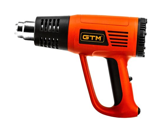 Строительный фен GTM HG2000E, 2000Вт, 80-600С, 300/500л/мин (HG2000E), изображение 2 Строительный фен GTM HG2000E, 2000Вт, 80-600С, 300/500л/мин (HG2000E), изображение 2