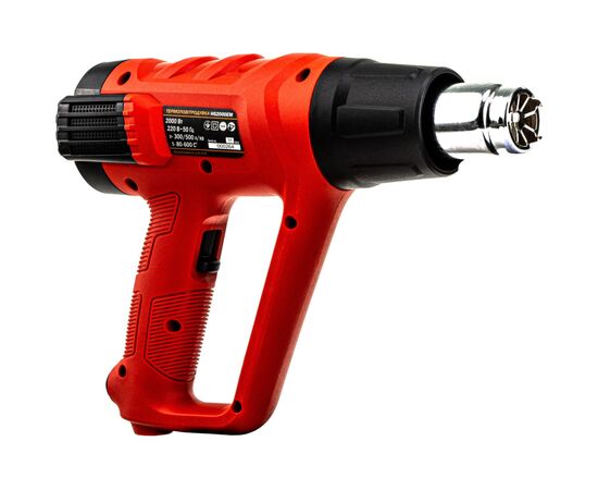 Строительный фен GTM HG2000EM, 2000Вт, 80-600С, 300/500л/мин, LCD-дисплей (HG2000EM), изображение 3 Строительный фен GTM HG2000EM, 2000Вт, 80-600С, 300/500л/мин, LCD-дисплей (HG2000EM), изображение 3