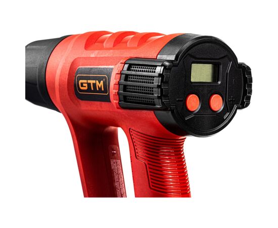 Строительный фен GTM HG2000EM, 2000Вт, 80-600С, 300/500л/мин, LCD-дисплей (HG2000EM), изображение 4 Строительный фен GTM HG2000EM, 2000Вт, 80-600С, 300/500л/мин, LCD-дисплей (HG2000EM), изображение 4