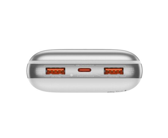 Батарея универсальная Baseus Pro 20000mAh, 22.5W, White, with USB-A - USB-C 3A 0.3m cable (PPBD040302), изображение 5 Батарея универсальная Baseus Pro 20000mAh, 22.5W, White, with USB-A - USB-C 3A 0.3m cable (PPBD040302), изображение 5