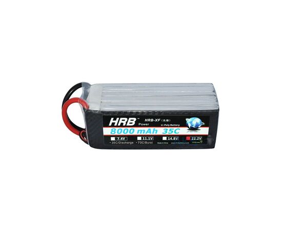 Аккумулятор для дрона HRB_ Lipo 6s 22.2V 8000mAh 35C Battery XT60 Plug (HR-8000MAH-6S-35C-XT60)