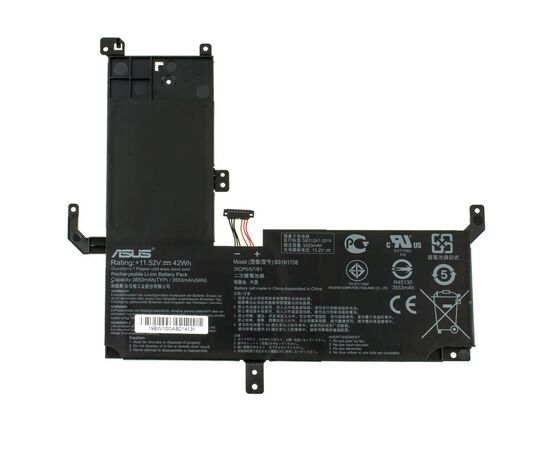 Аккумулятор для ноутбука ASUS VivoBook TP510B31N1708, 3653mAh (42Wh), 3cell, 11.52V, black (A97579)
