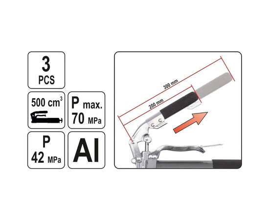 Шприц для смазки Yato YT-0704, изображение 3 Шприц для смазки Yato YT-0704, изображение 3