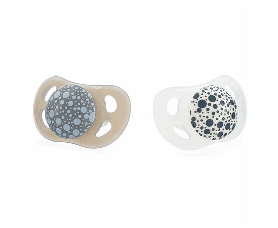 Пустушка Twistshake Pastel Grey White (2шт) 0-6 міс, силіконова (78594)