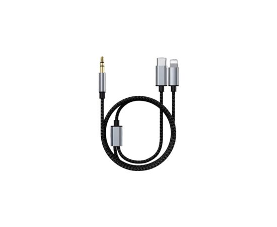 Кабель мультимедийный MH-232 AUX 3.5mm - USB Type-C - Lightning XoKo (XK-MH-232)