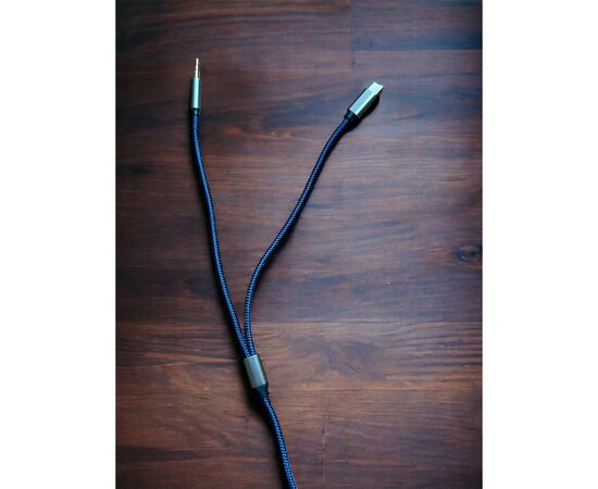 Кабель мультимедийный AUX MH-270 jack - jack 3.5mm-Type-C 1.2m blue XoKo (XK-MH-270), изображение 4 Кабель мультимедийный AUX MH-270 jack - jack 3.5mm-Type-C 1.2m blue XoKo (XK-MH-270), изображение 4