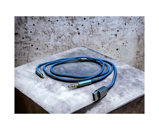 Кабель мультимедийный AUX MH-270 jack - jack 3.5mm-Type-C 1.2m blue XoKo (XK-MH-270), изображение 5 Кабель мультимедийный AUX MH-270 jack - jack 3.5mm-Type-C 1.2m blue XoKo (XK-MH-270), изображение 5