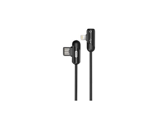 Дата кабель NB38 USB - Lightning + Lightning Audio 1.0m 2.4А Black XoKo (XO-NB38)