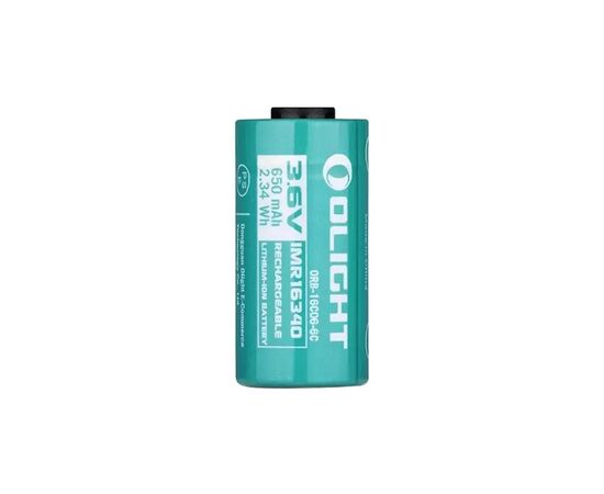Аккумулятор Olight 16340 3,6V 650 mAh (ORB-16C06-6C), изображение 2 Аккумулятор Olight 16340 3,6V 650 mAh (ORB-16C06-6C), изображение 2