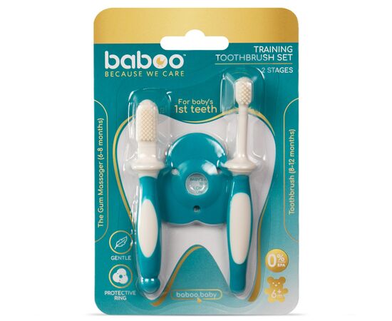 Детская зубная щетка Baboo (2 шт), 6+ місяців (12-001), изображение 4 Детская зубная щетка Baboo (2 шт), 6+ місяців (12-001), изображение 4