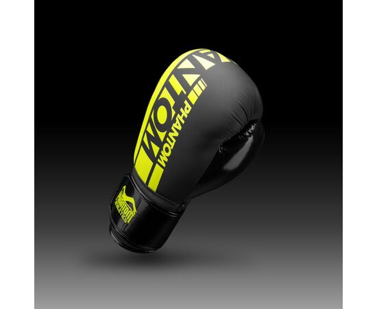 Боксерские перчатки Phantom APEX Elastic Neon Black/Yellow 12oz (PHBG2300-12), изображение 2 Боксерские перчатки Phantom APEX Elastic Neon Black/Yellow 12oz (PHBG2300-12), изображение 2