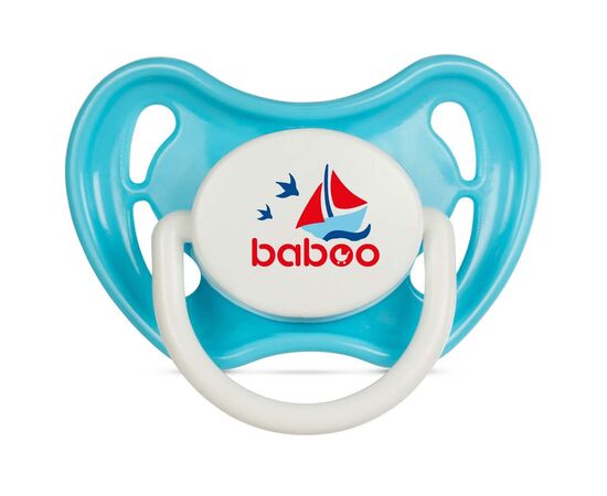 Пустышка Baboo Marine силиконовая, 0+ мес (голубая) (5-037)