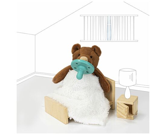 Пустышка MinikOiOi силиконовая с мягкой игрушкой Sleep Buddy 0+m (Moi) (101010008), изображение 2 Пустышка MinikOiOi силиконовая с мягкой игрушкой Sleep Buddy 0+m (Moi) (101010008), изображение 2