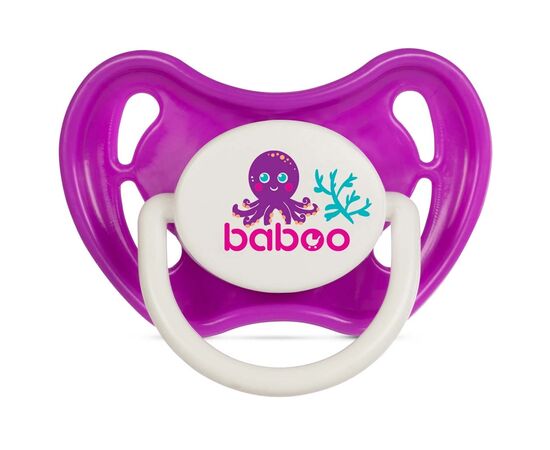 Пустышка Baboo Sea Life силиконовая, 0+ мес (фиолетовая) (5-031)