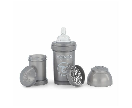 Бутылочка для кормления Twistshake Pearl Grey 180 мл, антиколиковая, силиконовая (78378)