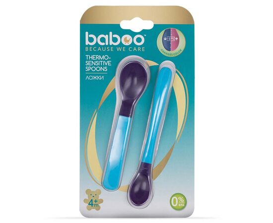 Набор детской посуды Baboo термочувствительные ложки (2 шт) синие, 4+ мес (10-020), изображение 5 Набор детской посуды Baboo термочувствительные ложки (2 шт) синие, 4+ мес (10-020), изображение 5
