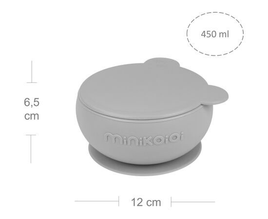 Тарілка дитяча MinikOiOi Bowly - Powder Grey (101080004), зображення 3 Тарілка дитяча MinikOiOi Bowly - Powder Grey (101080004), зображення 3