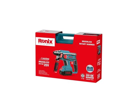Перфоратор Ronix аккумуляторный 20В, 4Ah х 2 (8910K), изображение 9 Перфоратор Ronix аккумуляторный 20В, 4Ah х 2 (8910K), изображение 9