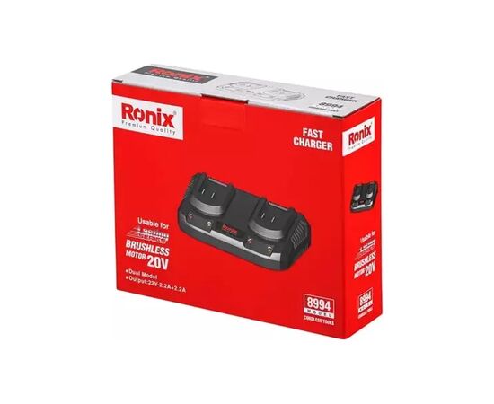 Зарядное устройство для аккумуляторов инструмента Ronix 20В, 2.2А x 2 (8994), изображение 7 Зарядное устройство для аккумуляторов инструмента Ronix 20В, 2.2А x 2 (8994), изображение 7