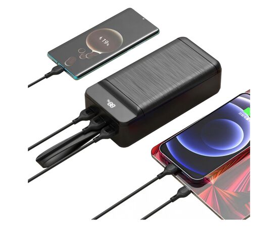 Батарея универсальная XO 50000mAh, PD/18W, QC3.0/22.5W, flashlight, Input(Micro,Type-C,Lightning), Output(3*USB,Type-C) (XO-PR158 / 29211), изображение 4 Батарея универсальная XO 50000mAh, PD/18W, QC3.0/22.5W, flashlight, Input(Micro,Type-C,Lightning), Output(3*USB,Type-C) (XO-PR158 / 29211), изображение 4