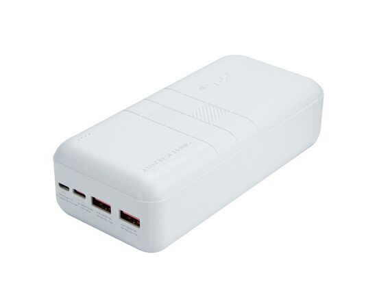 Батарея универсальная XO 30000mAh, PD/20W, QC3.0/22.5W, Input(Type-C,MicroUSB), Output(2*USB,Type-C), White (XO-PR189W / 29188), изображение 2 Батарея универсальная XO 30000mAh, PD/20W, QC3.0/22.5W, Input(Type-C,MicroUSB), Output(2*USB,Type-C), White (XO-PR189W / 29188), изображение 2