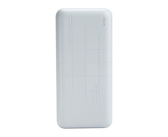 Батарея універсальна XO 30000mAh, PD/20W, QC3.0/22.5W, Input(Type-C,MicroUSB), Output(2*USB,Type-C), White (XO-PR189W / 29188)